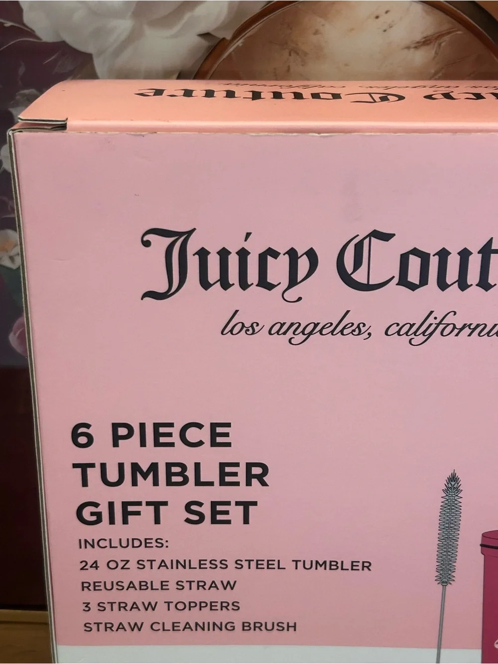 Juicy Couture Hot/Cold Tumbler Gift Set with Straw Toppers
